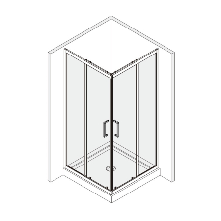 Cabina de dus, Mediterraneo, Hector, patrata, 90x90 cm, inaltimea 200 cm, crom [1]