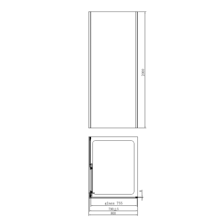 Cabina de dus, Mediterraneo, Iris Black, dreptunghiulara, 100 x 80 cm, negru [1]