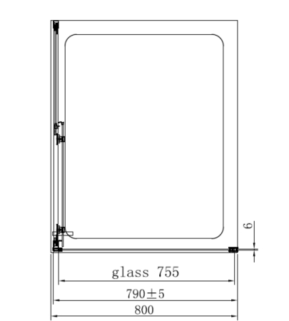 Cabina de dus, Mediterraneo, Iris, dreptunghiulara, 100 x 80 cm, crom [1]