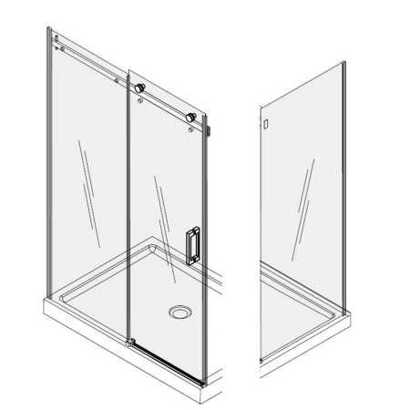 Cabina de dus Mediterraneo, Panda Black, dreptunghiulara 100 x 80 cm, negru mat [4]