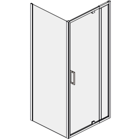 Cabină de duș pătrată Mediterraneo, Anda 80 x h200, cu ușă pivotantă, crom [1]