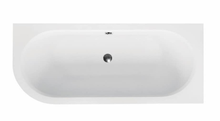 Cazi de baie pe colt - Cadă asimetrică acrilică Besco Avita 170x75 cm, montaj dreapta, alb, picioare incluse