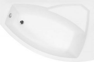 Cazi de baie pe colt - Cadă asimetrică acrilică Besco Rima 140x90 cm, montaj dreapta, alb, picioare incluse