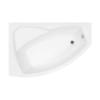 Cazi de baie pe colt - Cadă asimetrică acrilică Besco Rima 140x90 cm, montaj stânga, alb, picioare incluse