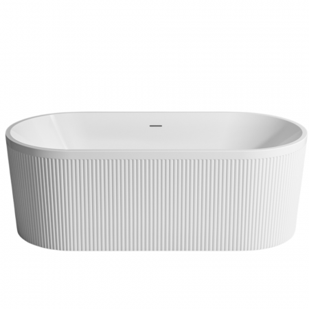 Cada baie freestanding cu riflaje 3D, dimensiune 170 x 75 cm, alb lucios, Scarlet Foglia [1]