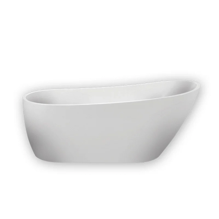 Cazi baie freestanding - Natalia P-160, cadă ovală freestanding cu instalație completă și ventil Click-Clack, acril alb, 160 x 75 x 68 cm