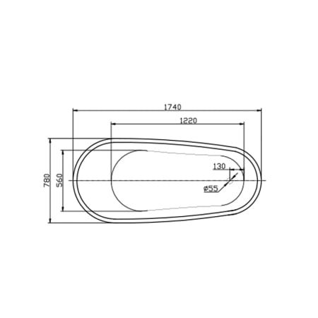 NATASHA-173, cadă ovală freestanding cu instalație completă, ventil click-clack, acril sanitar alb [3]