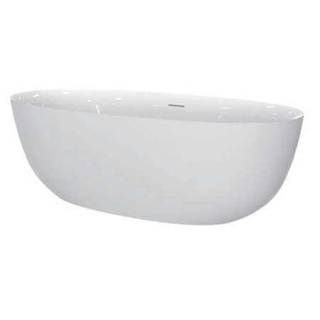 Cazi baie freestanding - Aura New 170, cadă ovală freestanding, acril sanitar alb lucios, cu instalație completă, 1685x745x600 mm