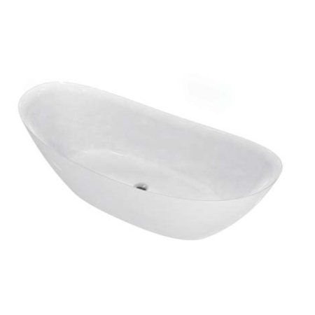 Cazi baie freestanding - Maia 168, cadă ovală freestanding, acril alb, fără bordură, cu instalație completă și ventil Click-Clack, 167,6 x 73 x 71 cm