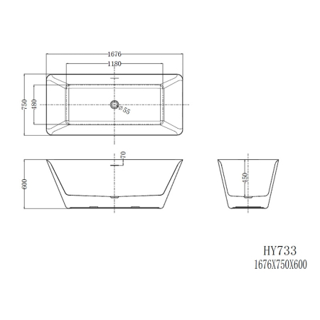 Peru Slim 168, cadă dreptunghiulară cu colțuri rotunjite, fără bordură, acril alb, cu instalație completă [3]