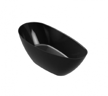 Cadă PALMYRA din marmură turnată, freestanding, de mijloc, 150x70cm - negru lucios