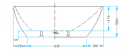 Cadă SILK din acril, freestanding, de mijloc, 170x85cm - alb mat [2]