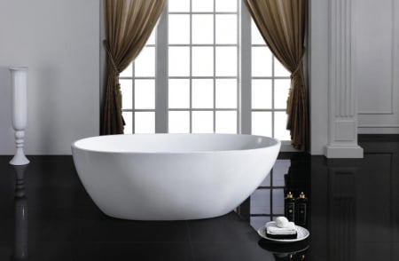 Cadă SILK din acril, freestanding, de mijloc, 170x85cm - alb mat [1]