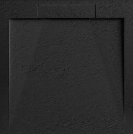 Cadite dus - Cădiță de duș STONE 90x90 cm – Marmură Turnată, Negru Mat