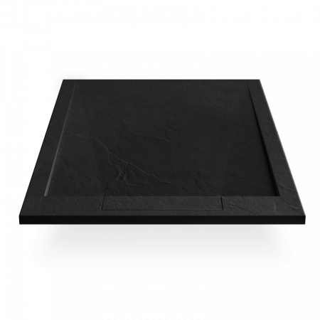 Cădiță de duș STONE 90x90 cm – Marmură Turnată, Negru Mat [5]