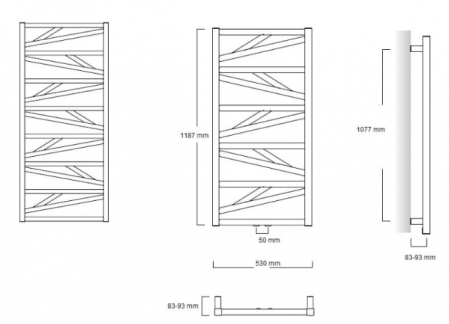 Calorifer portprosop FRISCO WHITE 1187x530mm - alb lucios [2]