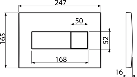 Clapetă acționare M372 crom mat – pentru rezervor WC încastrat | Design elegant și durabil [1]