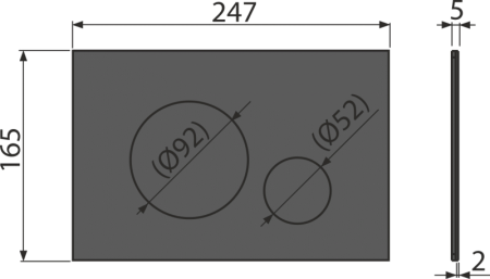 Clapetă acționare Turn-Black, oțel inoxidabil, negru mat – dublă comandă [1]