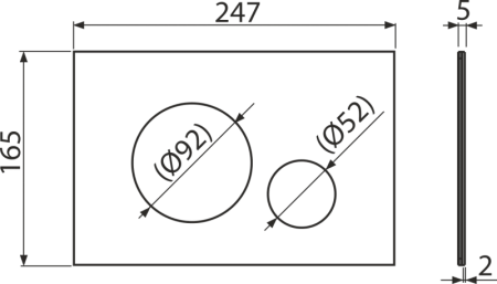 Clapetă acționare Turn-White, oțel inoxidabil alb lucios – design modern, dual flush [1]