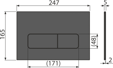 Clapetă acționare WC MOON, oțel inoxidabil, negru mat – design modern [1]
