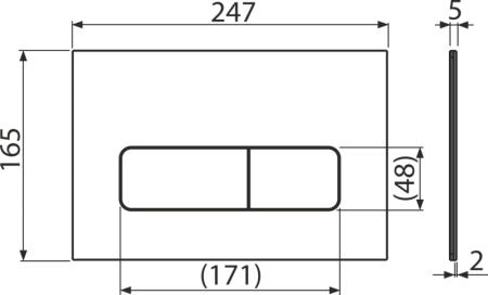 Clapetă acționare WC MOON WHITE – oțel inoxidabil alb lucios [1]