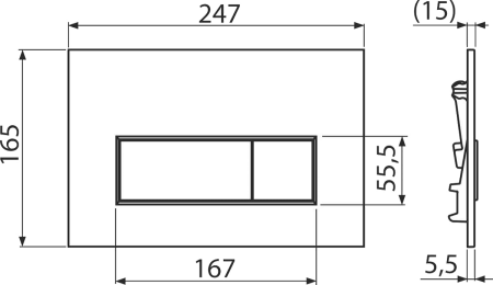 Clapetă acționare WC THIN M575, 5 mm, ABS, auriu lucios – design elegant și subțire [1]