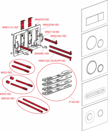 Clapetă acționare WC THIN M575, 5 mm, ABS, auriu lucios – design elegant și subțire [2]