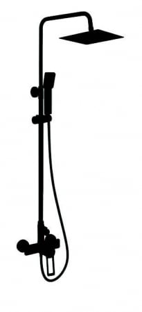 Coloană duș completă BLACKFIELD, cu montaj pe perete - negru