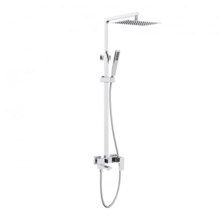 Coloana dus completa CUBEFIELD, cu pipa pliabila, 3 functii, montaj pe perete - crom