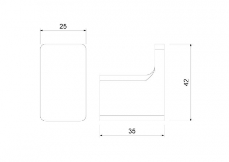 Cuier de perete MONO, finisaj grafit periat, din oțel inoxidabil – 25x35 mm [1]