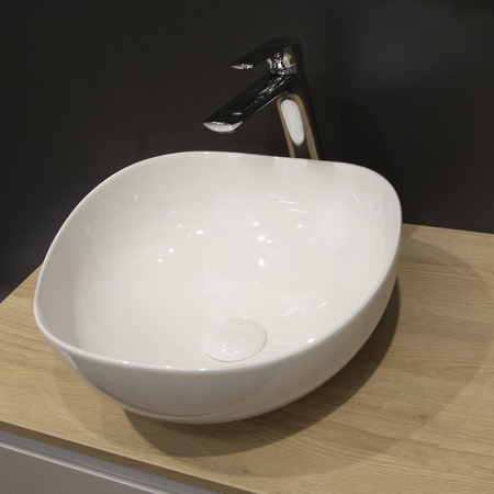 Lavoar pe blat Fluminia Aloe-39, amorf, 38,5 x 38 cm, alb [5]