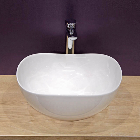 Lavoar pe blat Fluminia Aloe-39, amorf, 38,5 x 38 cm, alb [7]