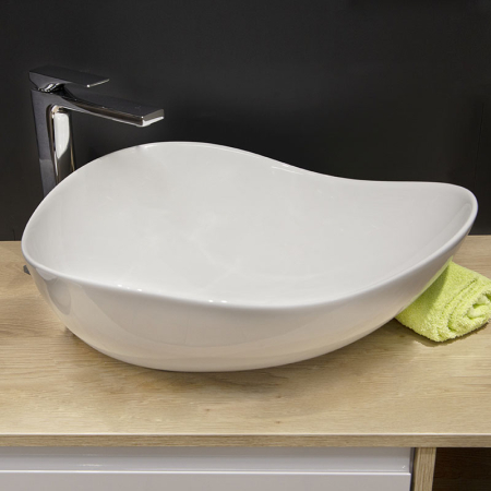 Lavoar pe blat Fluminia Aloe-51, amorf, 51 x 40 cm, alb [5]