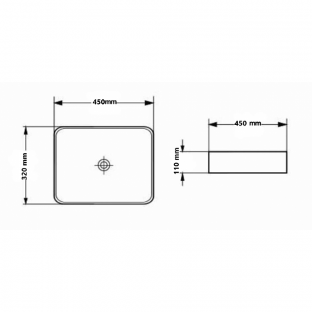 Lavoar baie dreptunghiular pe blat, roz mat, Foglia, Color [2]