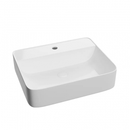 Lavoar baie pe blat, alb lucios, dreptunghiular, cu orificiu baterie Foglia Golar [1]