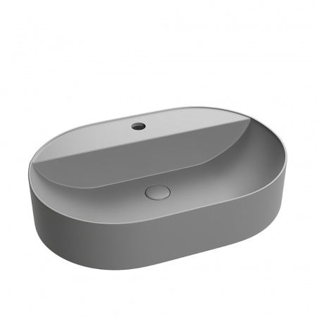 Lavoar baie pe blat, gri mat, cu orificiu baterie, Foglia Maurice [1]