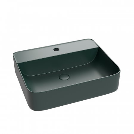 Lavoar baie pe blat, verde inchis mat, dreptunghiular, cu orificiu baterie Foglia Golar [1]