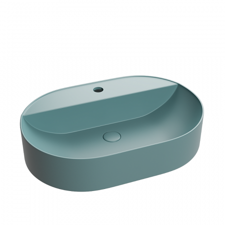Lavoar baie pe blat, verde turcoaz mat, cu orificiu baterie Foglia Maurice [1]