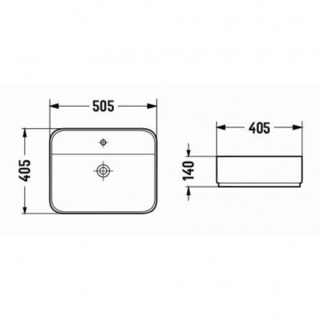 Lavoar baie pe blat, alb lucios, dreptunghiular, cu orificiu baterie Foglia Golar [2]