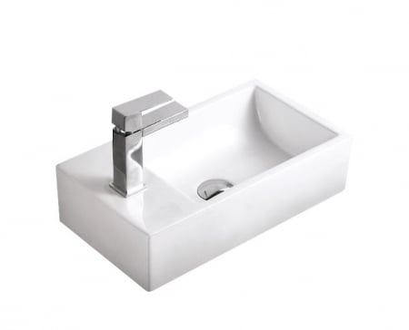 Obiecte sanitare - Lavoar dreptunghiular BALTIMORE, din porțelan, montaj pe blat,  46x26cm - alb