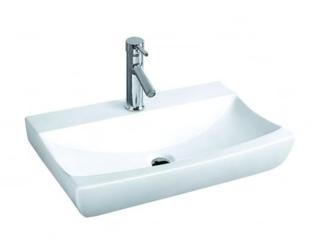 Obiecte sanitare - Lavoar dreptunghiular DALLAS, din porțelan, montaj pe blat, 62x40,5cm - alb