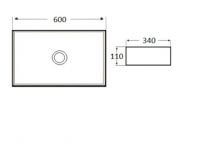 Lavoar dreptunghiular FARGO, din porțelan, montaj pe blat 60X34CM - alb [1]