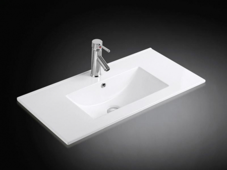 Outlet - Lavoar dreptunghiular MEDFORD, din porțelan, încorporabil, 90x39cm - alb