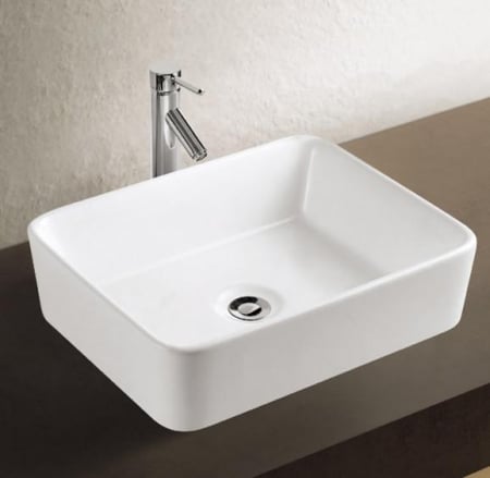 Obiecte sanitare - Lavoar dreptunghiular PLACA, din porțelan, montaj pe blat 48X37cm - alb