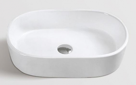 Outlet - Lavoar oval TULSA, din porțelan, montaj pe blat 55x34,5cm - alb