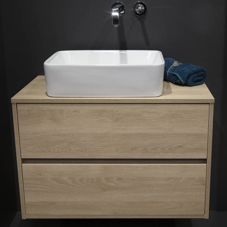 Lavoar pe blat Fluminia Ares, dreptunghiular, 48 x 37 cm, alb [5]