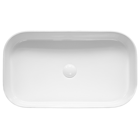 Lavoar pe blat Fluminia Capri 65, dreptunghiular, 65 x 38 cm, alb lucios [2]