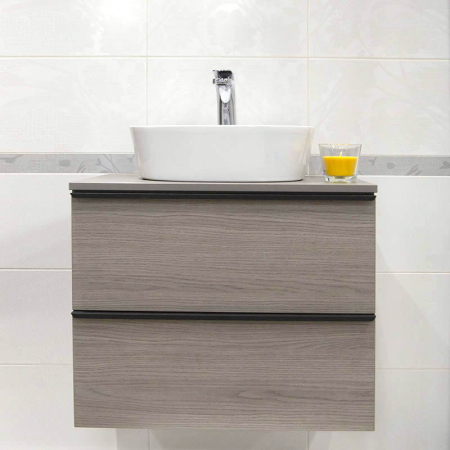 Lavoar pe blat Fluminia Cassandra 41, oval, cu orificiu pentru baterie, 41x41 cm, alb [7]