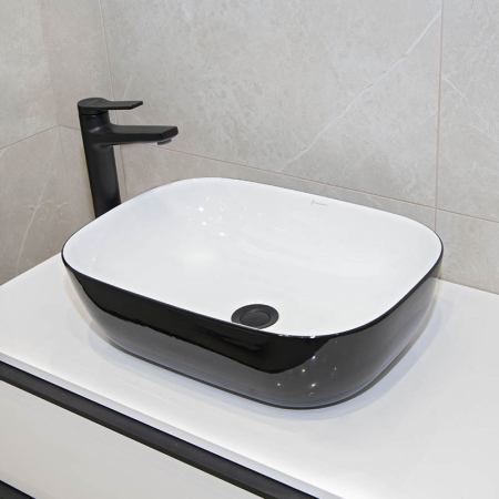 Lavoar pe blat, Fluminia, Crius, dreptunghiular, 46.5 x 33.5 cm, alb-negru [5]