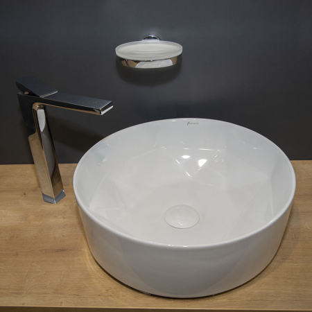 Lavoar pe blat, Fluminia, Crystal, rotund, 40 x 40 cm, alb [5]